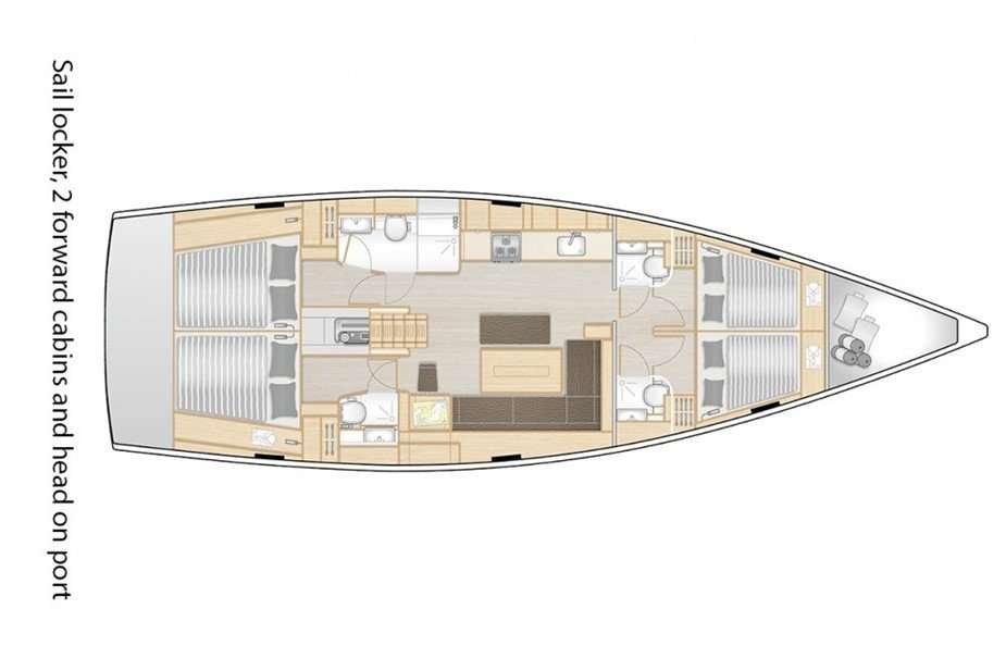 Distribución del barco Hanse 508