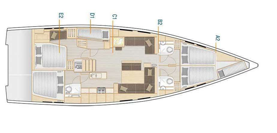 План яхты Hanse 510