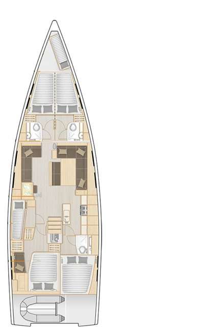 Distribución del barco Hanse 548