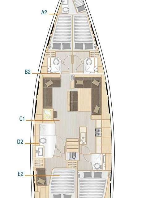 Piano della barca Hanse 548