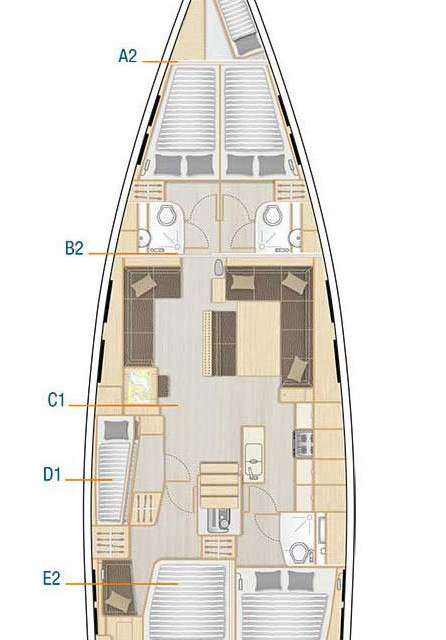 Plans du bateau Hanse 548