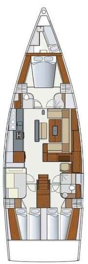 Distribución del barco Hanse 575