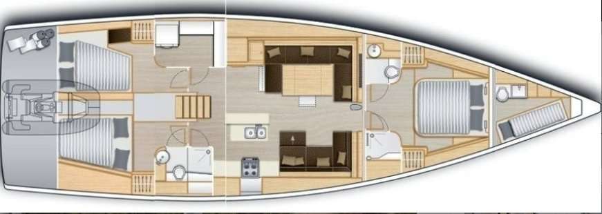Piano della barca Hanse 588