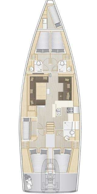 Piano della barca Hanse 588