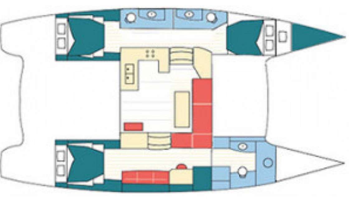 Distribución del barco Helia 44