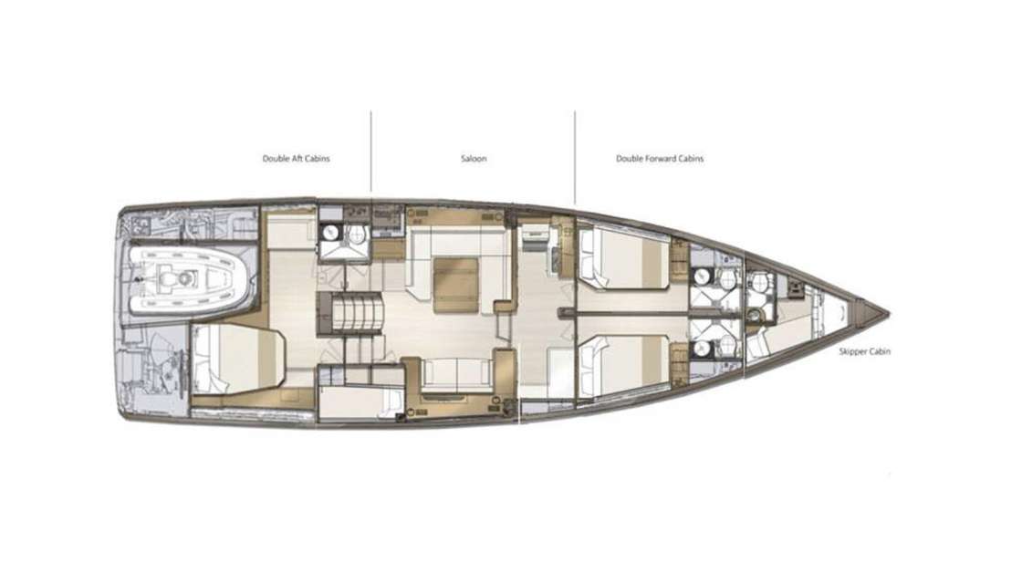 Layout of the boat Jeanneau Yachts 60