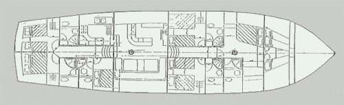 Layout of the boat Donna Marisa