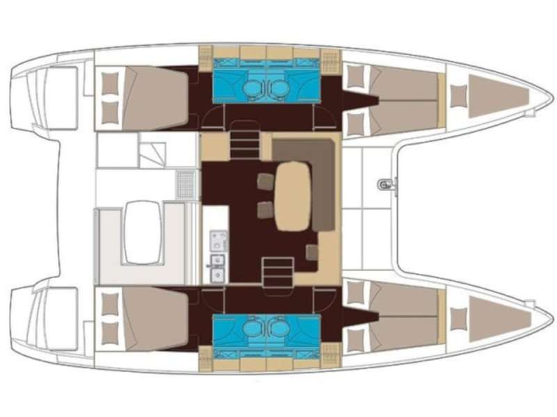 Distribución del barco Lagoon 400 S2