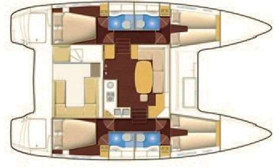 Layout of the boat Lagoon 400 S2