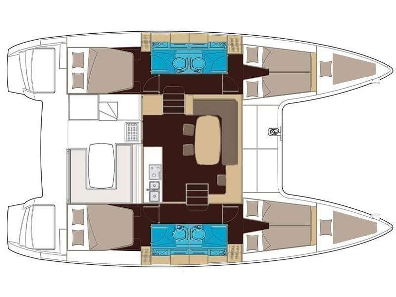 Layout of the boat Lagoon 400