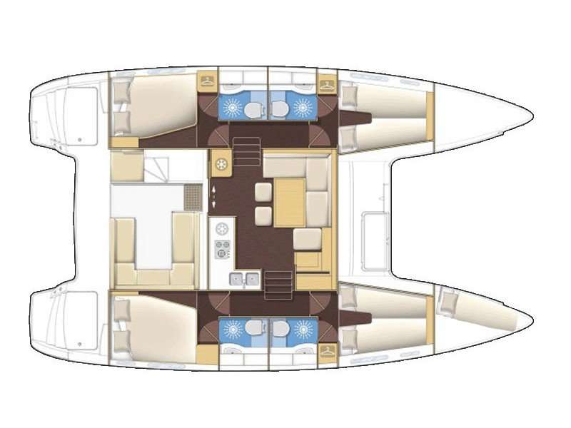 Layout of the boat Lagoon 400 S2