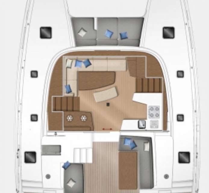 Layout of the boat Lagoon 400 S2