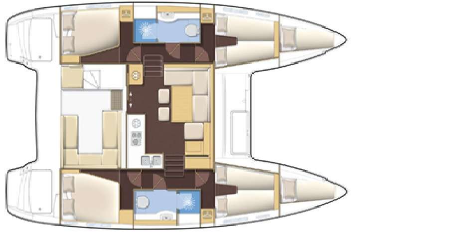 Layout of the boat Lagoon 400 S2