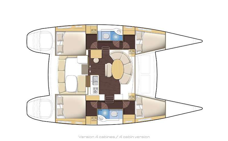 Layout of the boat Lagoon 380