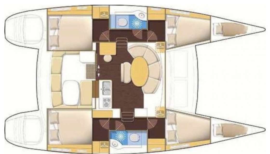 Layout of the boat Lagoon 380