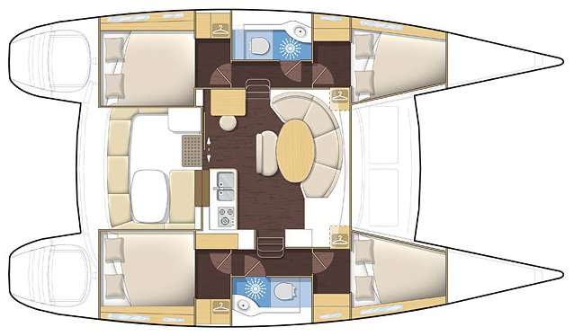 Distribución del barco Lagoon 380