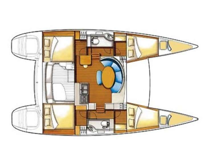 Layout of the boat Lagoon 380