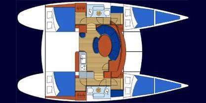 Layout of the boat Lagoon 380