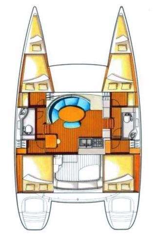 Layout of the boat Lagoon 380 S2