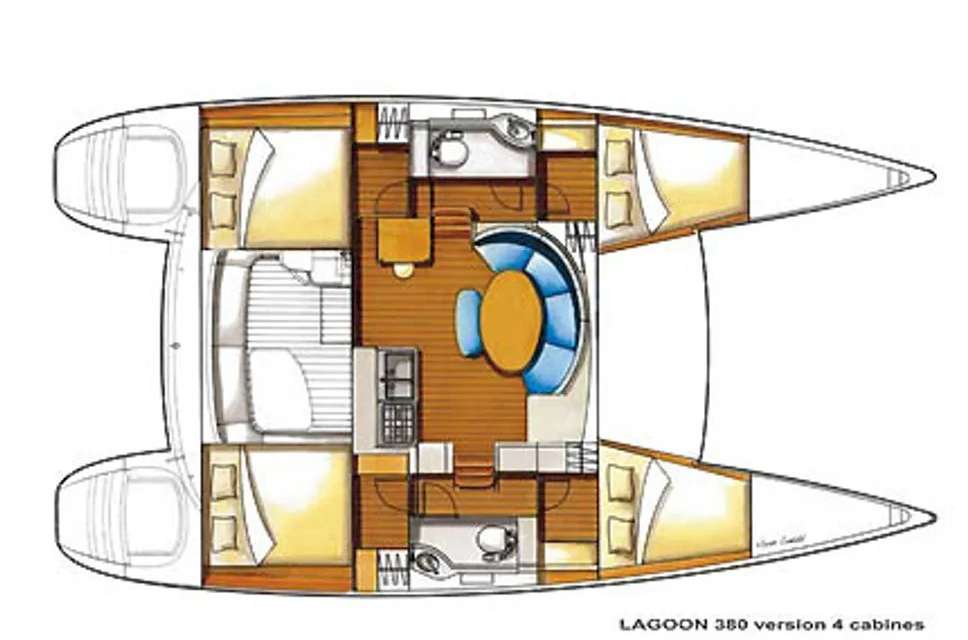 Distribución del barco Lagoon 380 S2