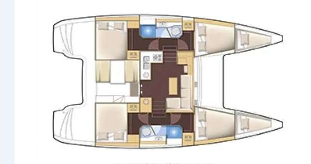 Layout of the boat Lagoon 39