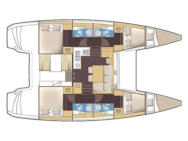 Layout of the boat Lagoon 39