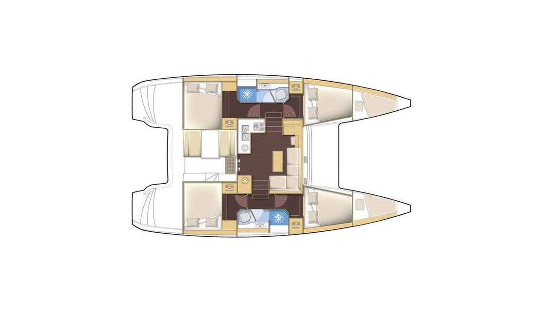 Layout of the boat Lagoon 39