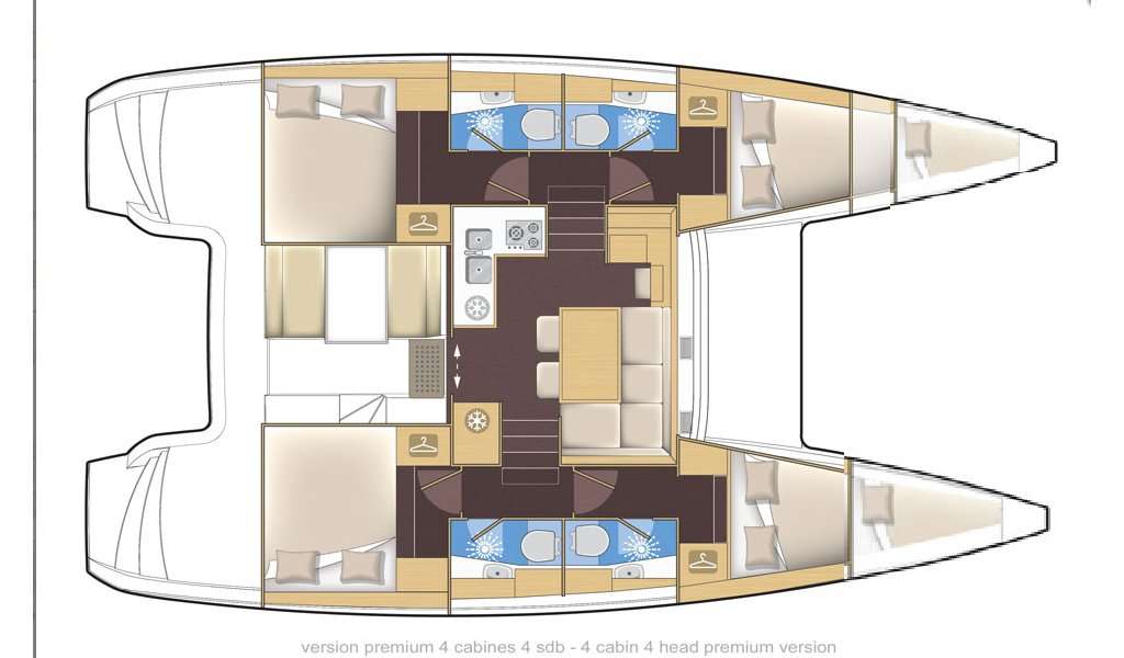 Layout of the boat Lagoon 39