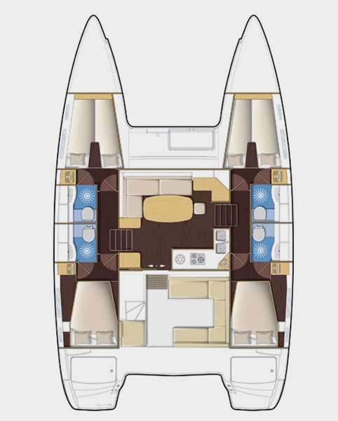 Layout of the boat Lagoon 39