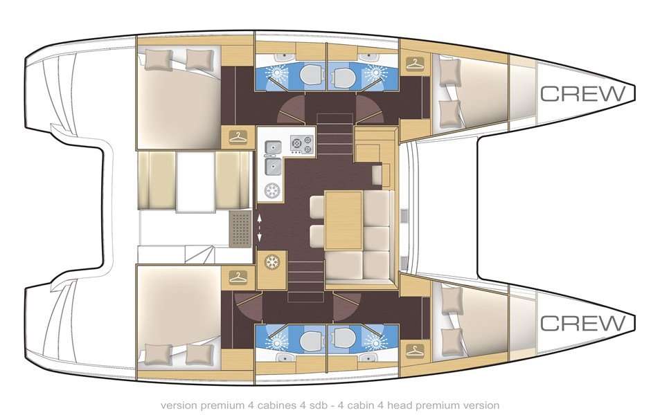 Layout of the boat Lagoon 39