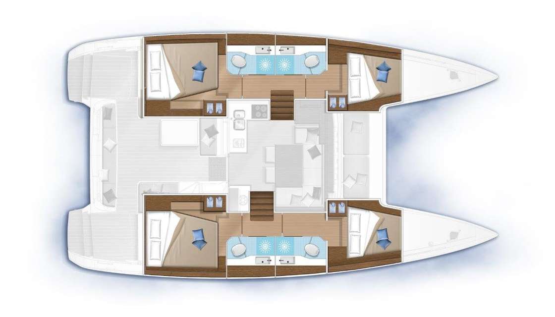 Layout of the boat Lagoon 40