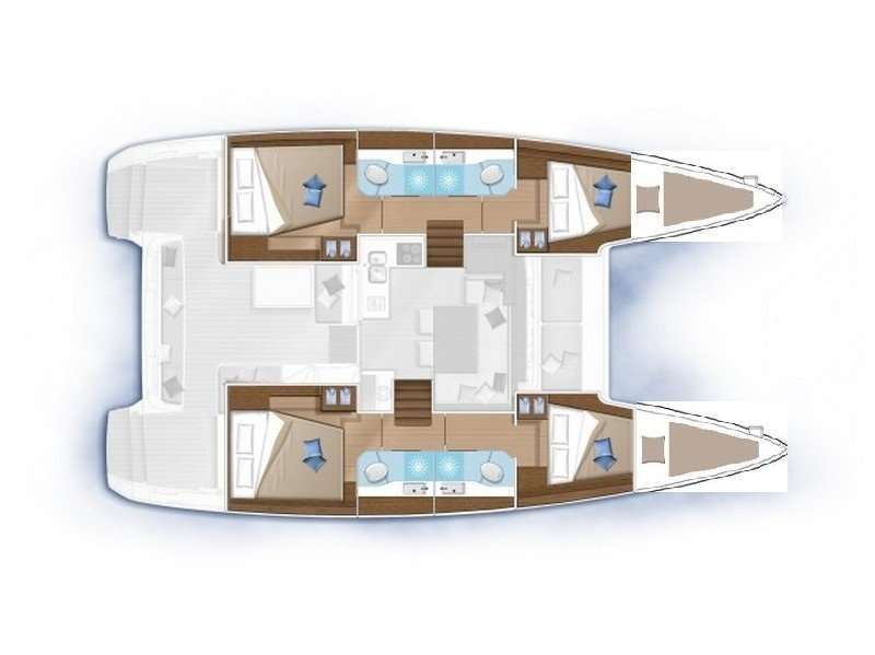 Distribución del barco Lagoon 40