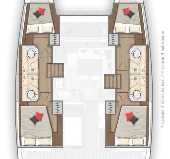 Layout of the boat Lagoon 40