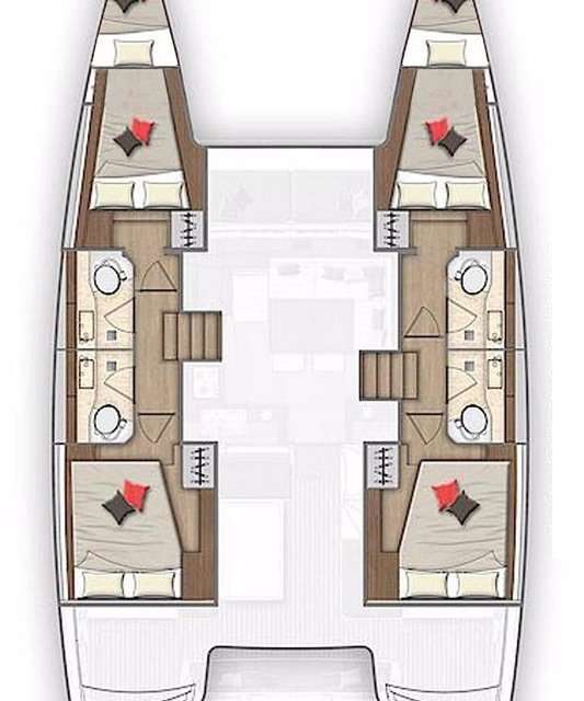 Layout of the boat Lagoon 40