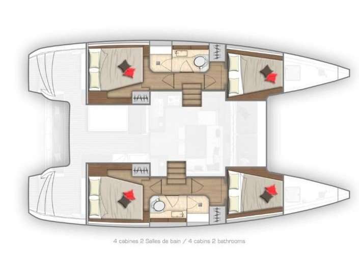 Layout of the boat Lagoon 40