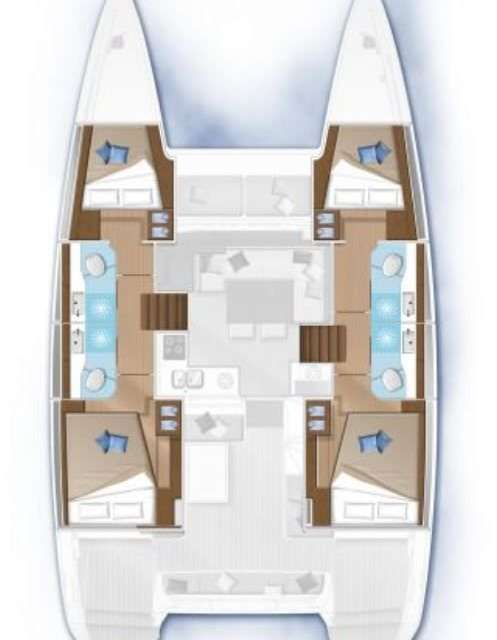 Layout of the boat Lagoon 40