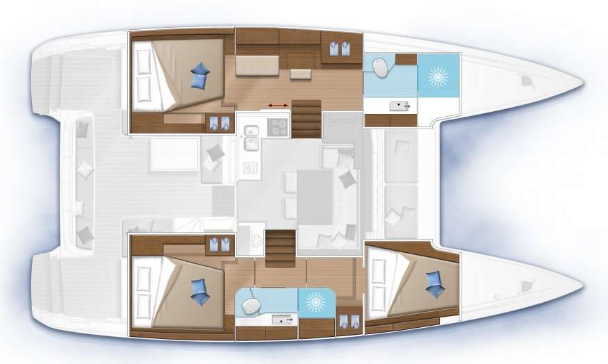 Layout of the boat Lagoon 40