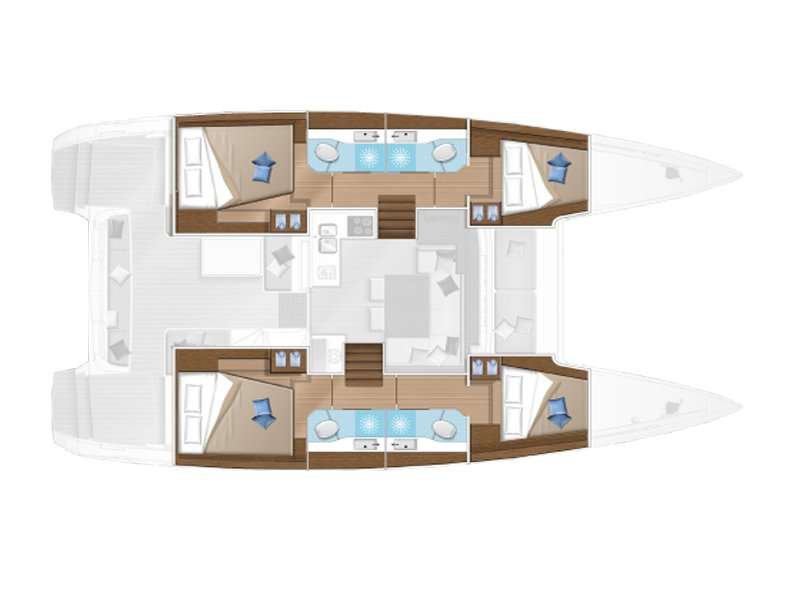 Layout of the boat Lagoon 40