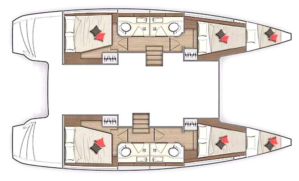 Layout of the boat Lagoon 40