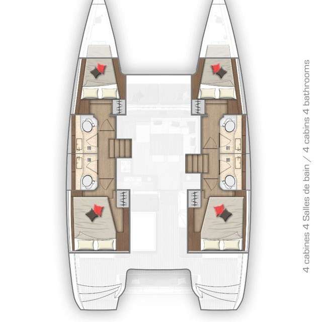 Layout of the boat Lagoon 40