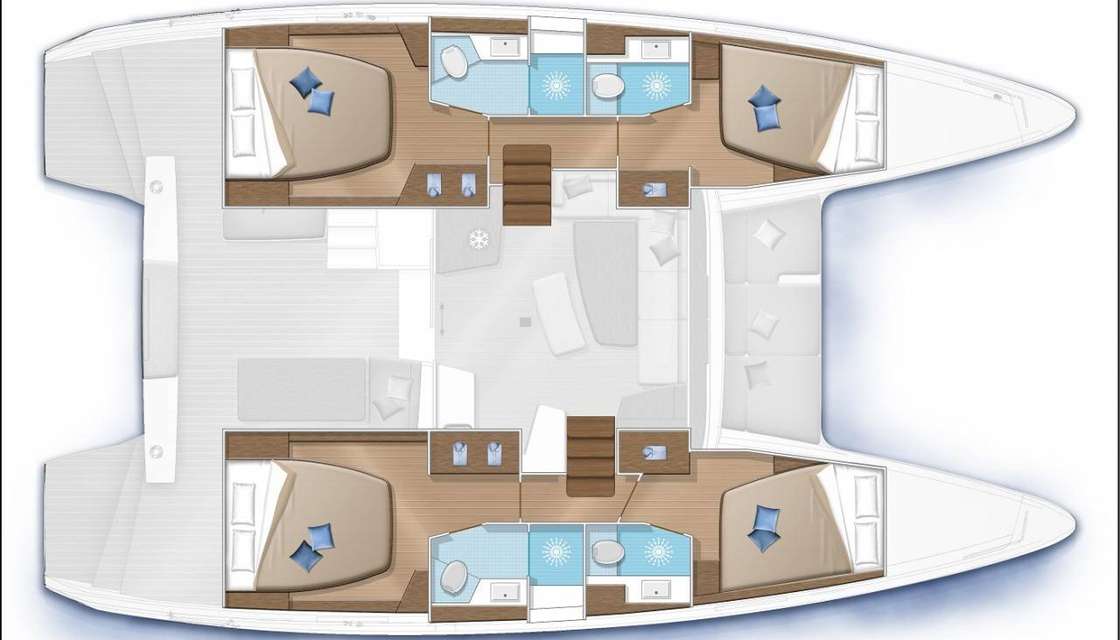 Layout of the boat Lagoon 40