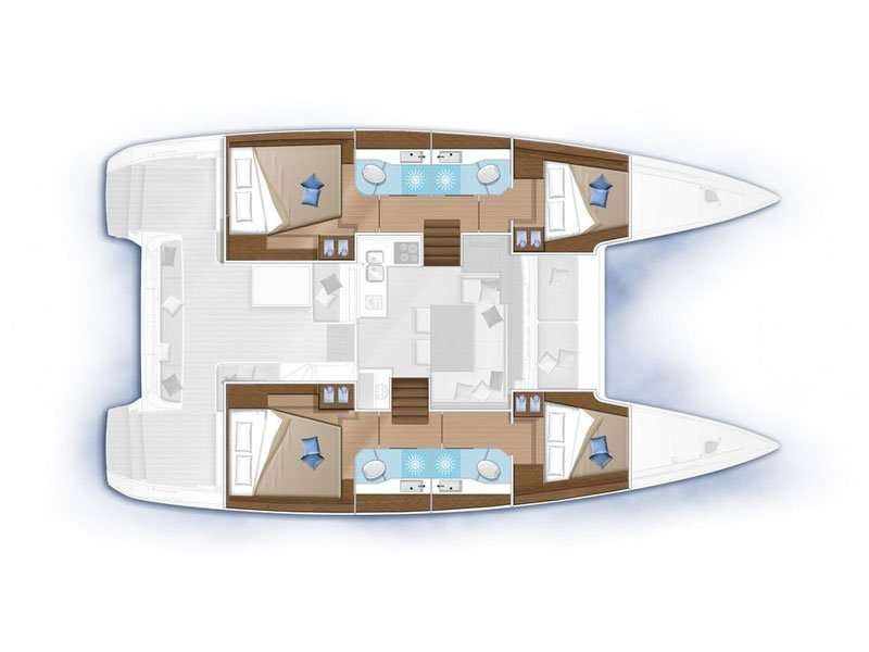 Layout of the boat Lagoon 40