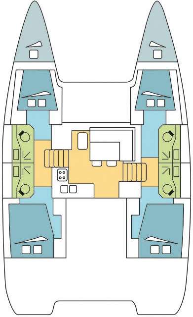 Distribución del barco Lagoon 40