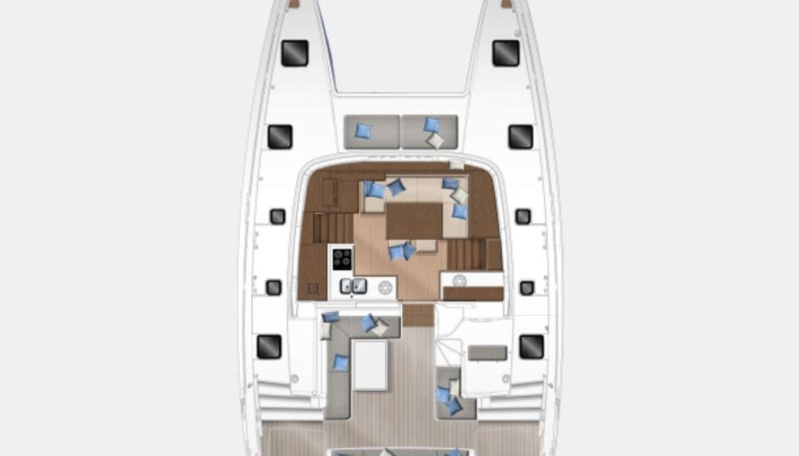 Layout of the boat Lagoon 40