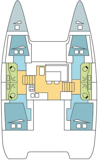 Layout of the boat Lagoon 40