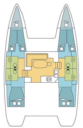 Layout of the boat Lagoon 40