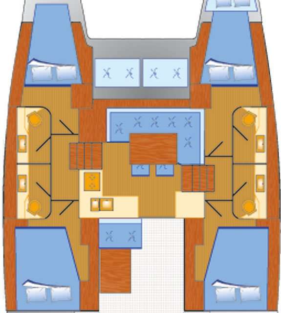 Distribución del barco Lagoon 40