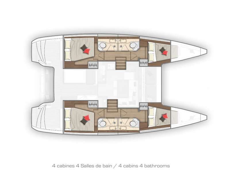 Layout of the boat Lagoon 40