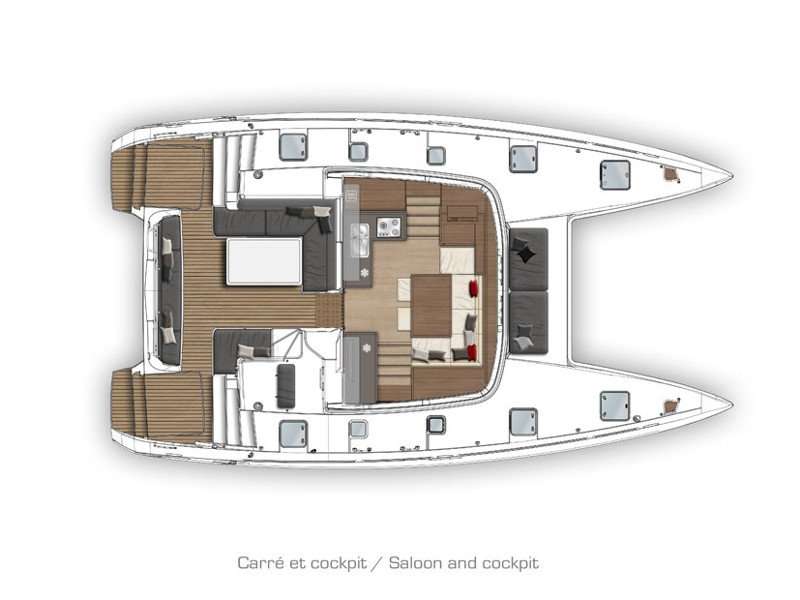 Layout of the boat Lagoon 40