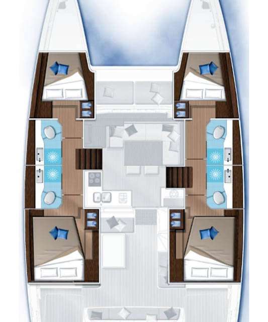 Layout of the boat Lagoon 40